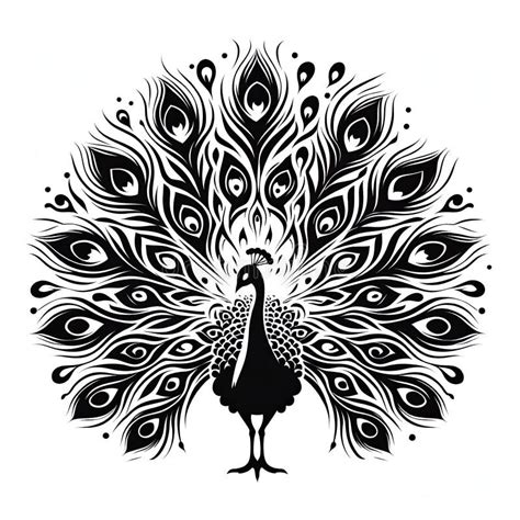 Pavo Real Con Una Hermosa Silueta De Plumas Vectorial Ilustraci N De