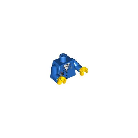 Lego Blue Minifigure Torso Jacket With White Shirt And Tie Airplane