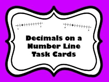 Decimals On A Number Line Task Cards Set Of Cards Aligned To H