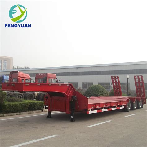 Fengyuan Axles Low Bed Lowboy Deck Flatbed Container Semi Truck