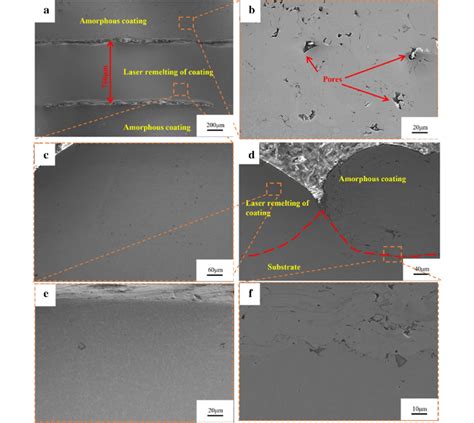 Sem Morphologies Of Laser Remelted Coating A C Horizontal Section And