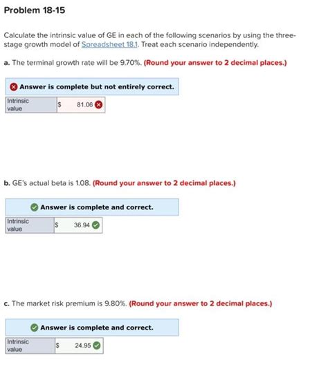 Solved Problem 18 15 Calculate The Intrinsic Value Of GE In Chegg