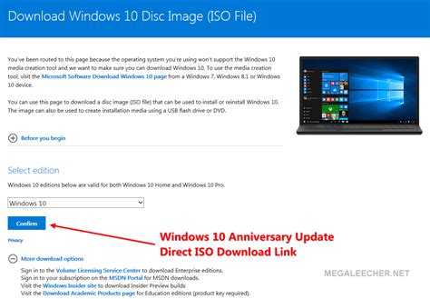 Direct Iso Download Links For Microsoft Windows 10 Anniversary Update Megaleechernet