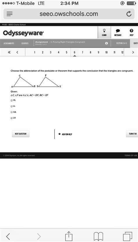 Choose The Abbreviation Of The Postulate Or Theorem That Supports The