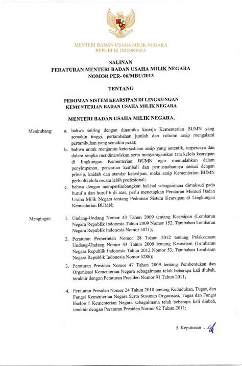 Pdf Menteri Badan Usaha Milik Negara Republik Indonesia Dokumentips