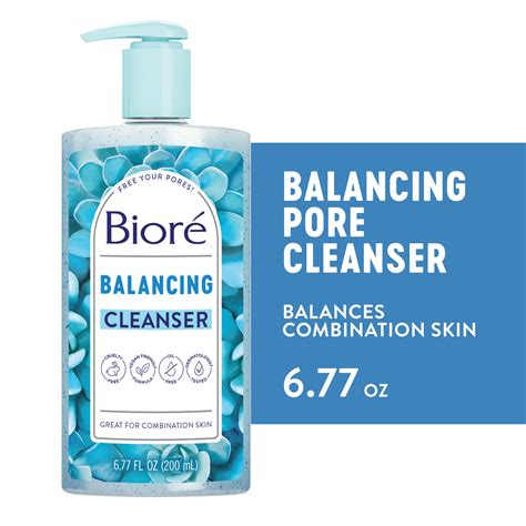 Biore Blue Agave + Baking Soda Face Wash, Facial Pore Cleanser for ...