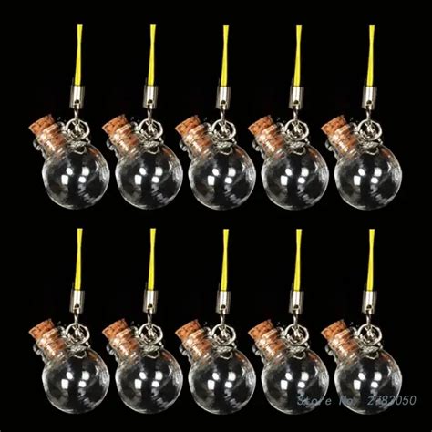 10pcs Glass Bottles Miniature Potion Bottle Mini Cork Stopper Drifting Wishing Bottle For