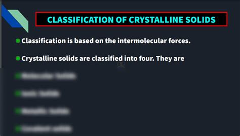 Solution Classification Of Crystalline Solids Studypool