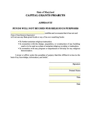 Fillable Online Capital Grants Projects Affidavit Capital Grants