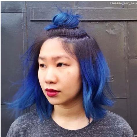 15 Model Ombre Rambut Pendek Sebahu Warna Biru Rambut Pendek Sekali