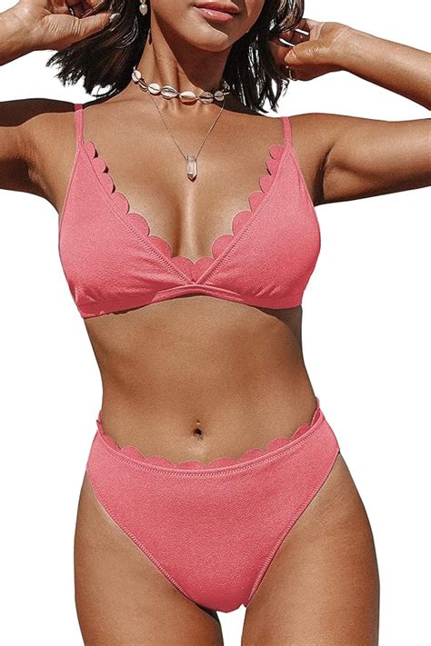 CUPSHE Damen Badeanzüge mit Wellenschliff sexy zweiteilig Bikini Badeanzüge mit mittlerer