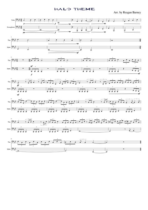 Halo Theme Tuba Duet Sheet Music For Tuba Brass Other Brass Duet