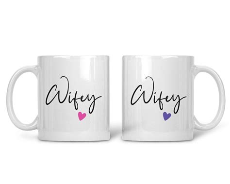 Wifey Mug Set Lesbian Wedding Gifts Gifts For Lesbian Couple Wedding Gay Present Wifey
