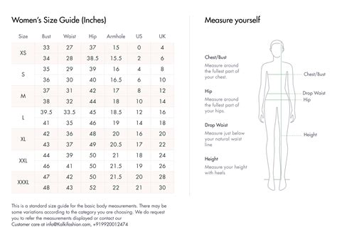 Measurement Chart For Women