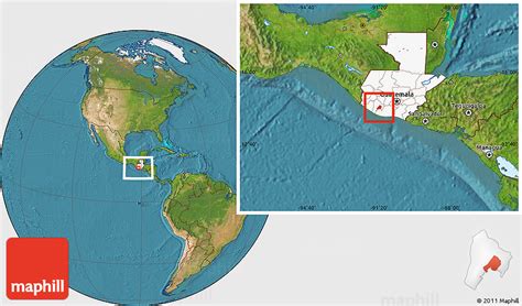 Satellite Location Map of Rio Bravo, highlighted country