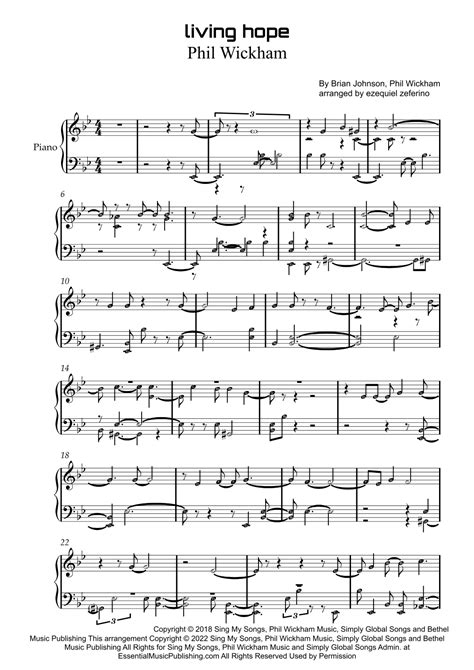 Living Hope Arr By Ezequiel Zeferino By Phil Wickham Sheet Music For Easy Piano At Sheet