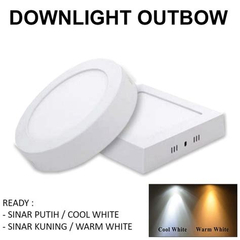 Jual Lampu Downlight LED Panel OB Bulat Kotak Outbow Round 6W 12W 18W