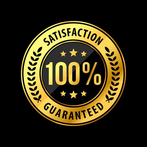 Percent Satisfaction Guaranteed Label Badge In Luxury And Premium