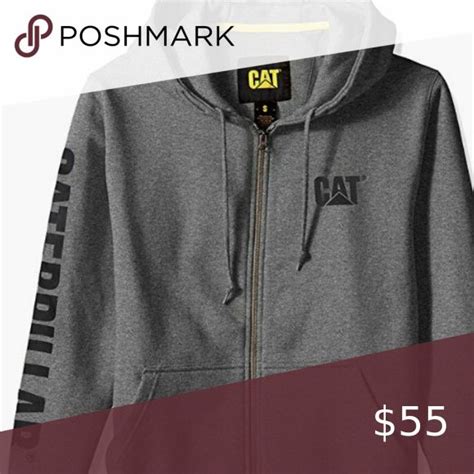 Caterpillar Mens Full Zip Hooded Sweatshirt In 2022 Clothes Design