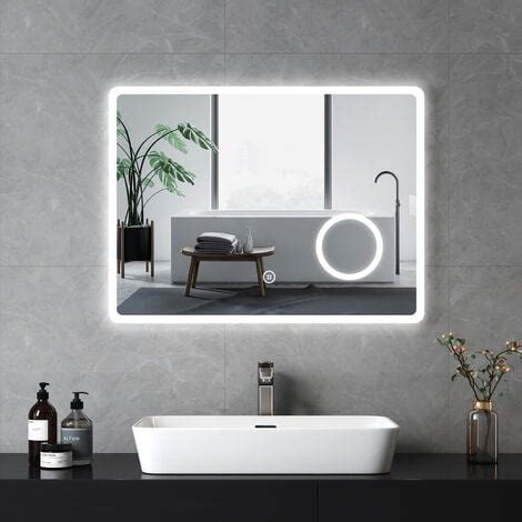 Emke Miroir Lumineux De Salle De Bain Avec Interrupteur Tactile