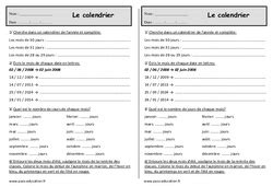 TRAVAIL AUTOUR DU CALENDRIER AU CE1 Cérianthe En 54 OFF