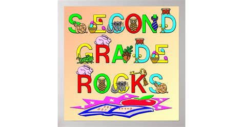2nd Grade Rocks Poster Zazzle