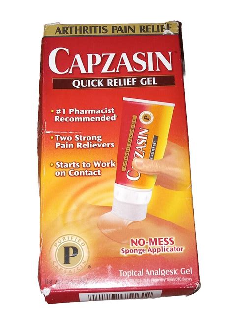 Capzasin Arthritis Pain Quick Relief Gel Oz Ebay