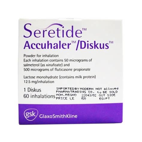 Seretide Diskus 500 50 Mcg Fluticasone Salmeterol 60 Doses