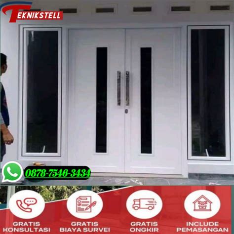 Jual Pintu Aluminium Dobel Panel Pintu Alumunium Kupu Kupu Full Set