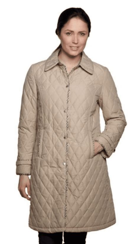 Womens Quilted Check Detail Coat Db107