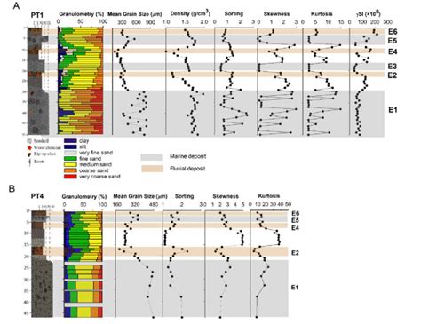 Sedimentological Features Of Pt A And Pt B Cores In Gray The