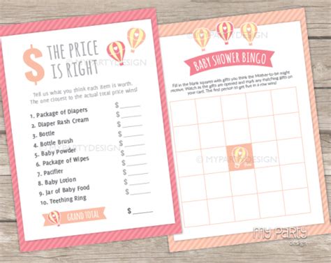 Hot Air Balloon Baby Shower Games Printables My Party Design