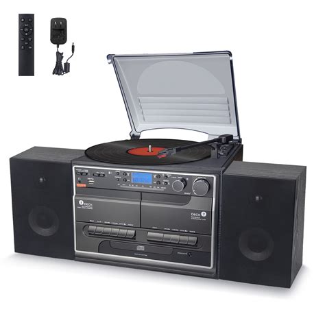 Buy Hi Fi Stereo Bluetooth Vinyl Record Player All In One Turntable Stereo Cd Player Music