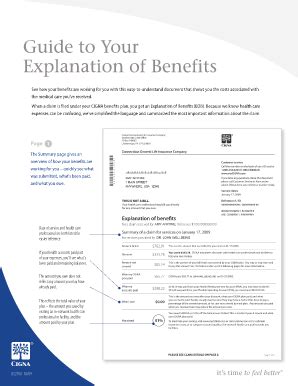 Fillable Online Guide To Your Explanation Of Benefits Cigna Fax Email