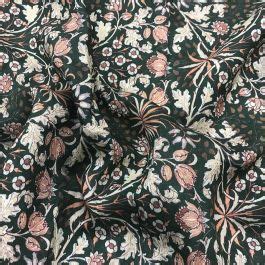 Dark Green Swiss Cotton Floral Digital Printed Fabric Saroj Fabrics