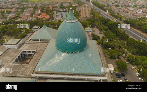 Aerial View Mosque In Indonesia Al Akbar In Surabaya Indonesia