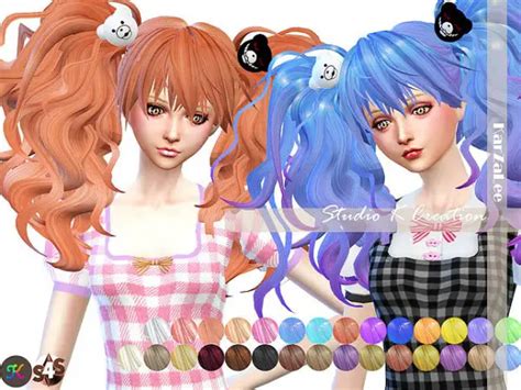 Studio K Creation Animate Hair 56 Junko For Her Sims 4 Hairs