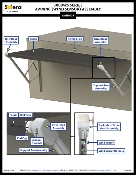 solera ws series power awning  wind sensor lippert customer