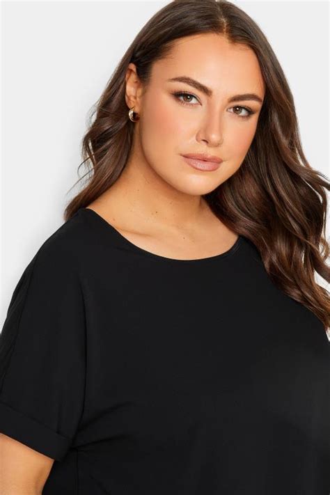 Yours Plus Size Black Short Sleeve Boxy Top Yours Clothing