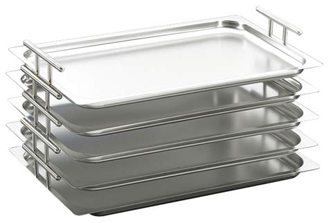 Tray with handles in stainless steel - INOX RVS FOR FOOD INDUSTRY