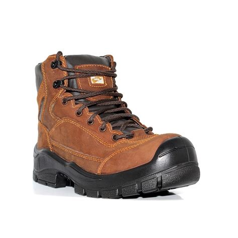 Bota de cuero chocolate puntera de fibra y plantilla de Kevlar línea