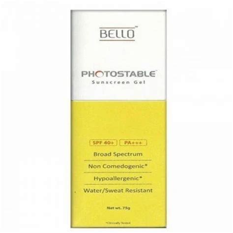 sun scream bello photostable sunscreen gel ingredients chemical box