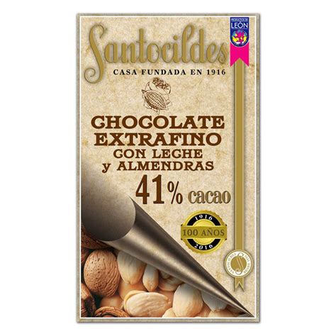 Chocolate Extrafino Con Leche Y Almendras Enteras Santocildes La