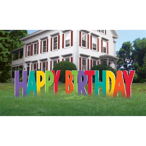 Rainbow Happy Birthday Yard Sign 4pc | Party City