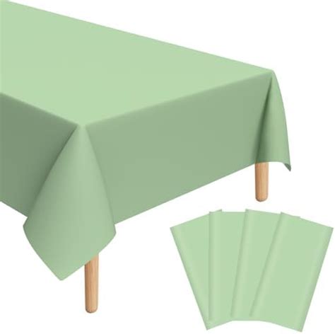 Lianxuia Lot De Nappes Rectangulaires En Plastique Vert Sauge