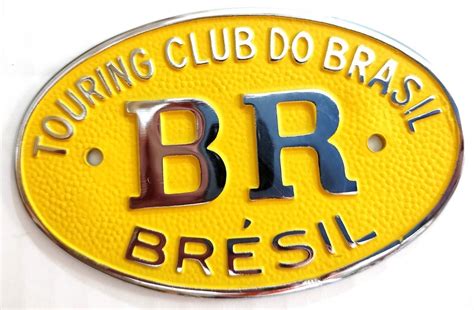 Emblema Placa Br Touring Fusca C Suporte At Amarelo Frete Gr Tis