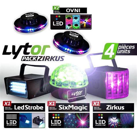 PACK ZIRKUS LytOr 5 Jeux de lumière stroboscope dôme ASTRO 6 LEDs