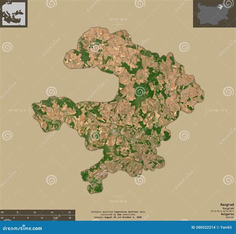 Razgrad, Bulgaria - Composition. Sentinel-2 Satellite Stock