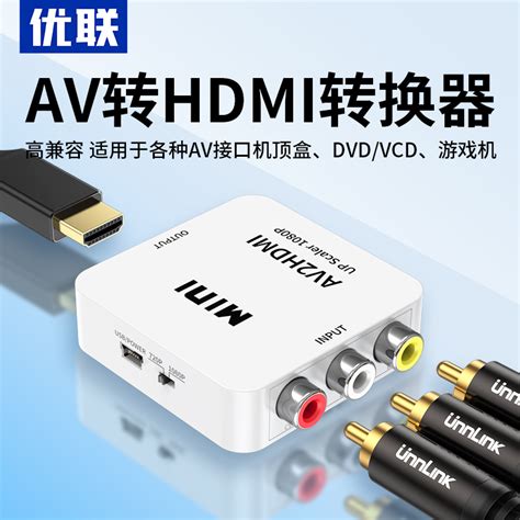 Hdmi转av转换器av转hdmi高清机顶盒适用小霸王游戏机连接老式电视虎窝淘