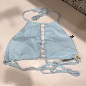 Pink Victoria S Secret Swim Top Only Victorias Secret Pink Bikini High Neck Poshmark